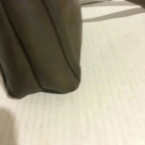 Halston green leather shoulder handbag - Picture 6 of 8